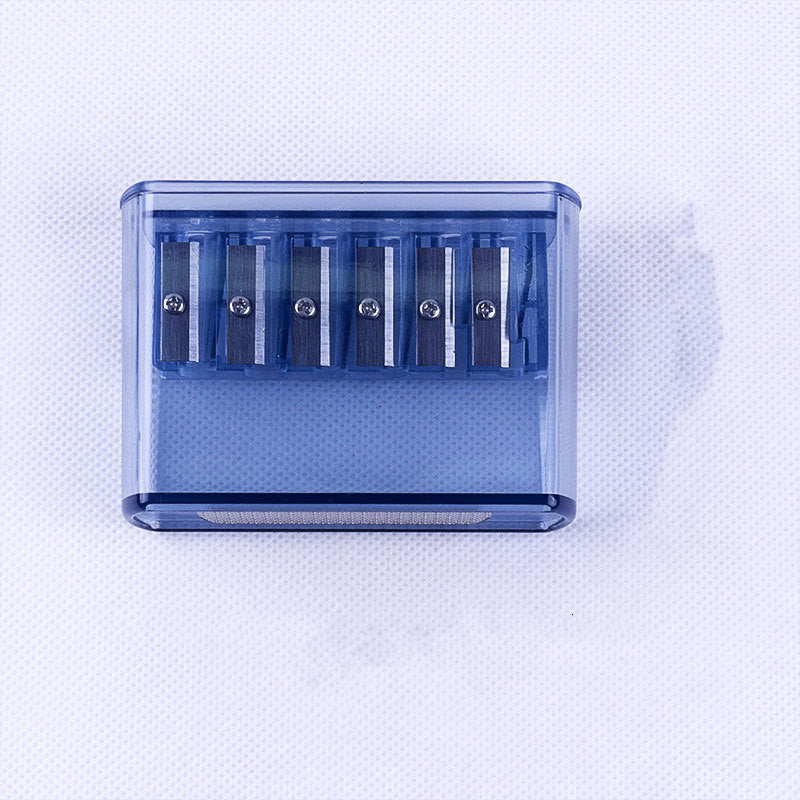 Blue Pencil Sharpener with Five Tapered Holes