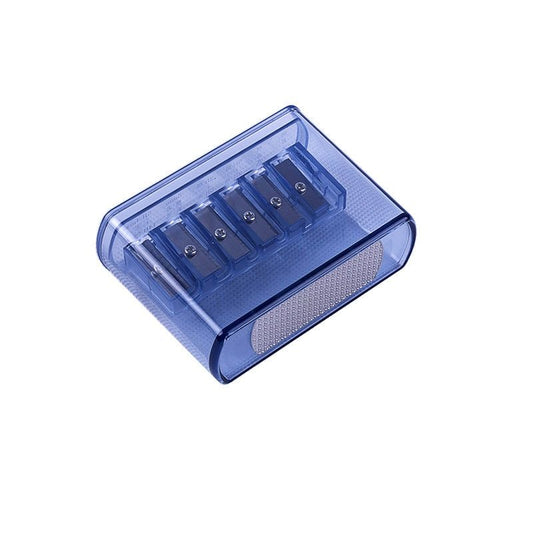 Blue Pencil Sharpener with Five Tapered Holes