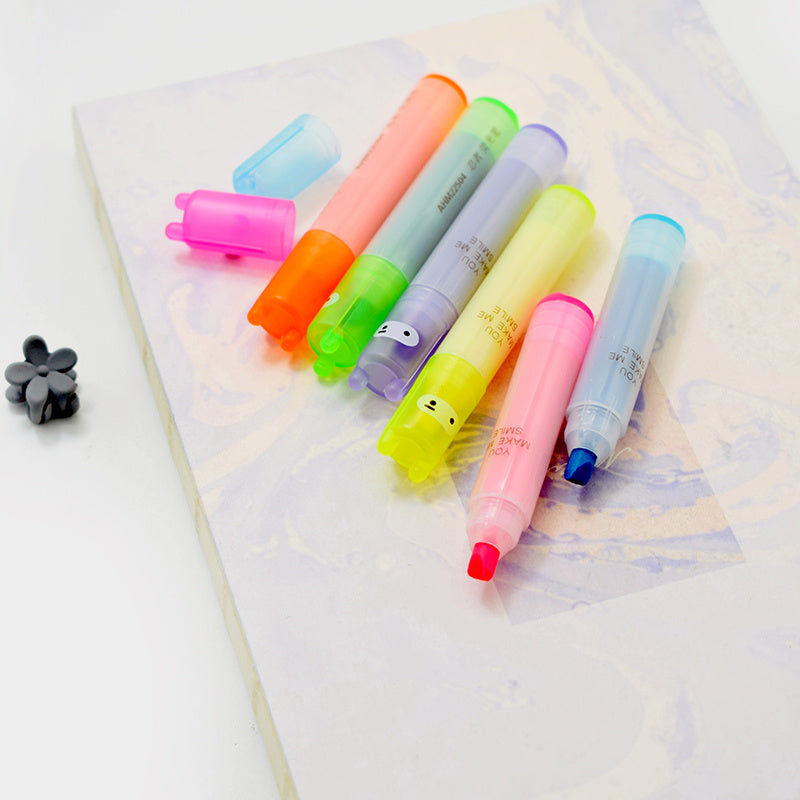 Highlighter 6 Color Set Portable Highlighter Markers