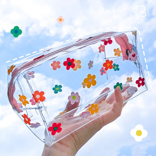 Fashionable Transparent Large-Capacity Portable Stationery Bag - 6 Designs
