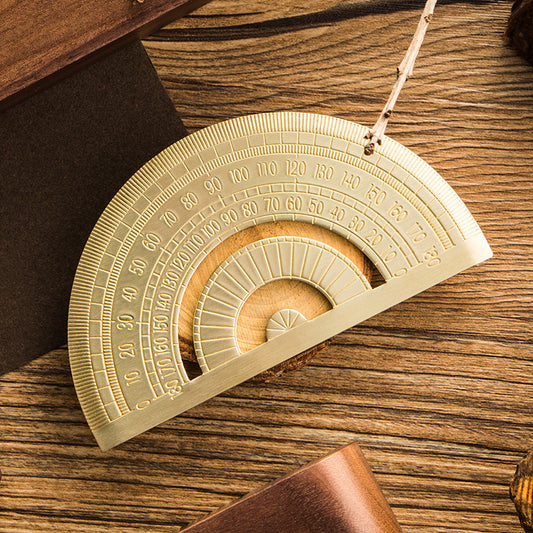 Brass Triangle Set-Square and Protractor