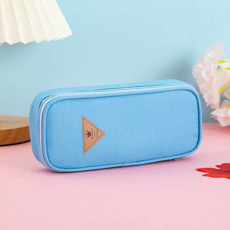 Large Capacity Cloth Stationery Box Simple and Portable Student Solid Color