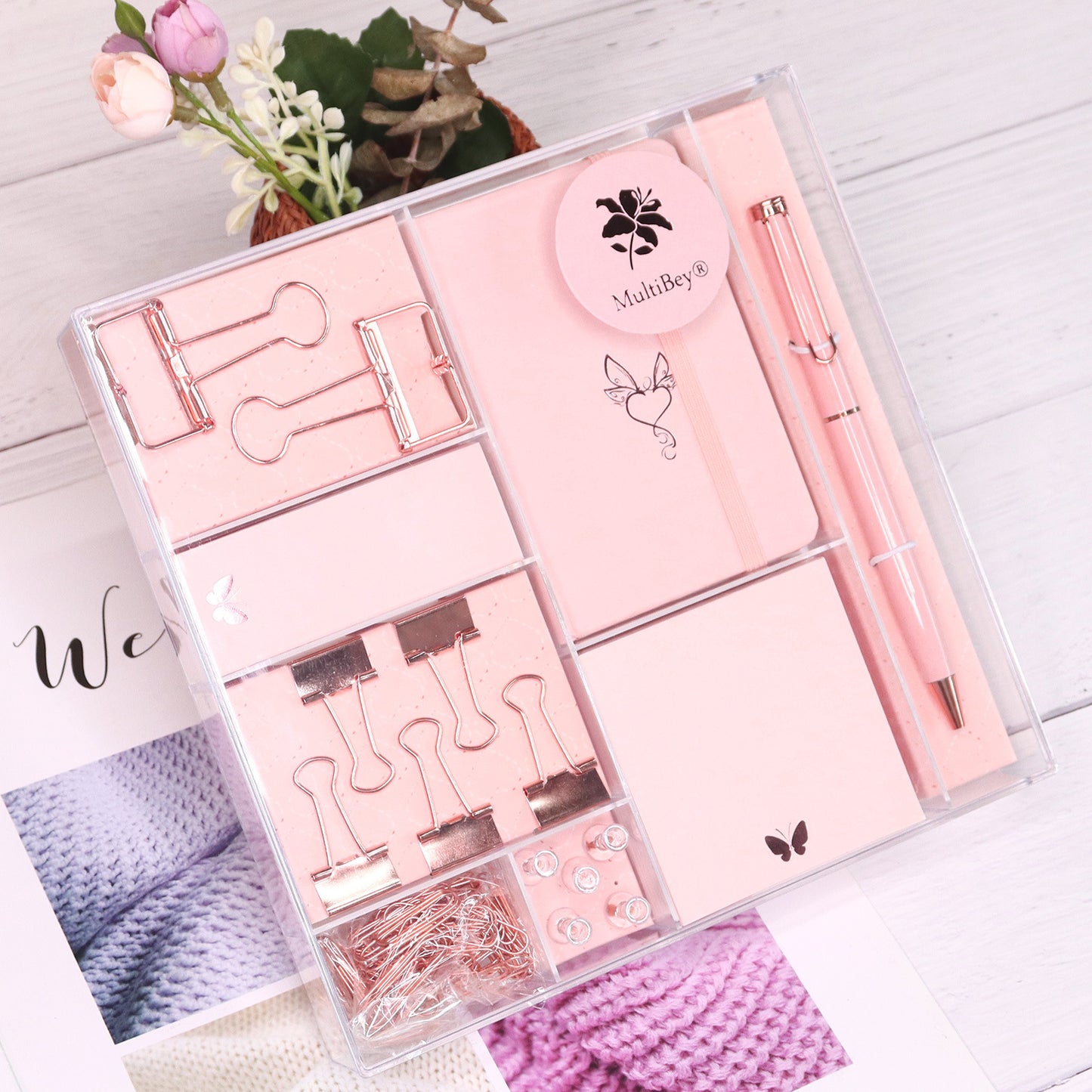 Rose Gold Stationery Set Gift Box Student Stationery