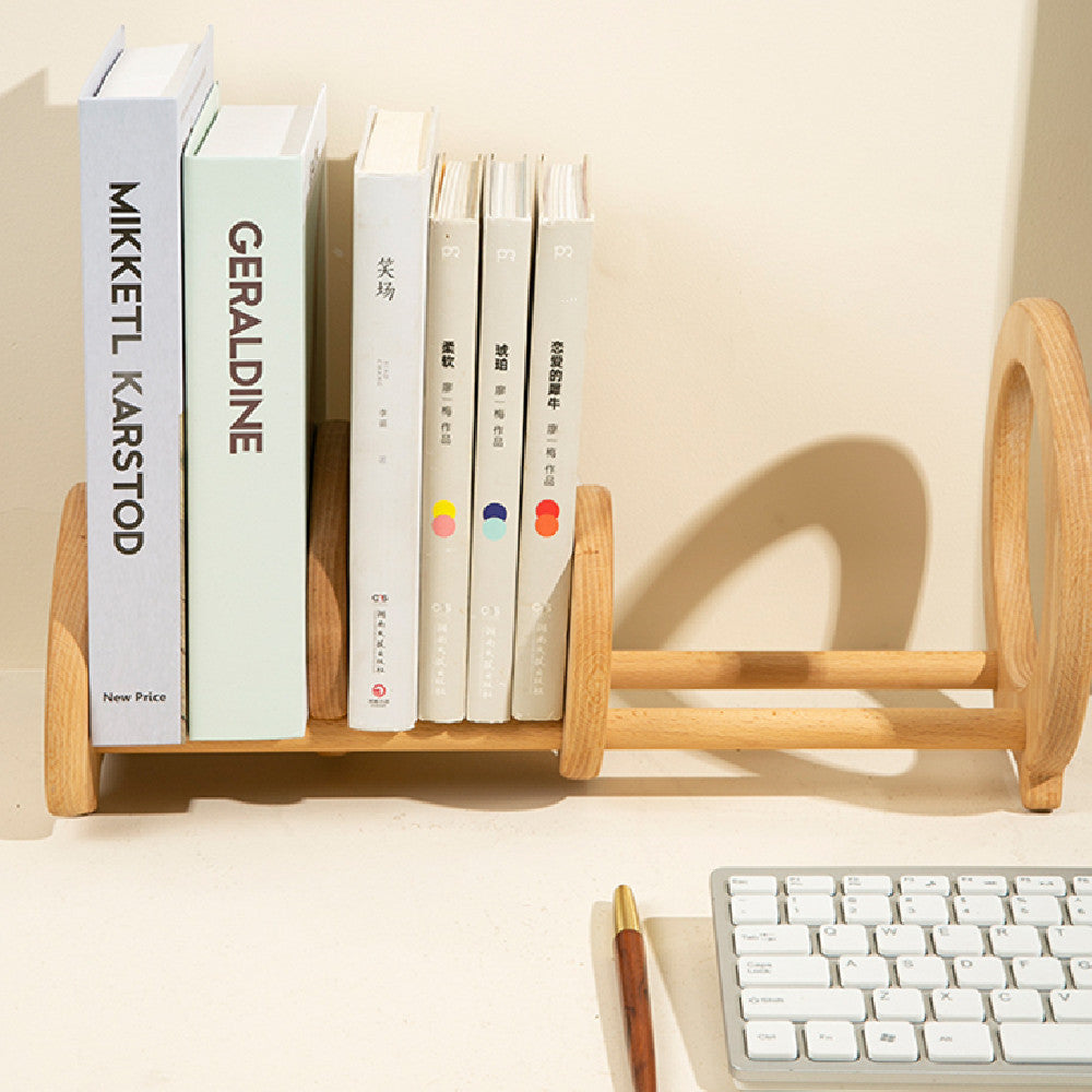Wooden Desktop Bookshelf Adjustable