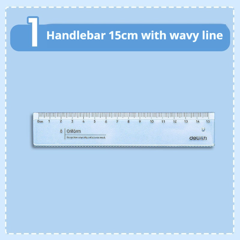 Transparent Ruler Wave Line Ruler Multifunctional Stationery