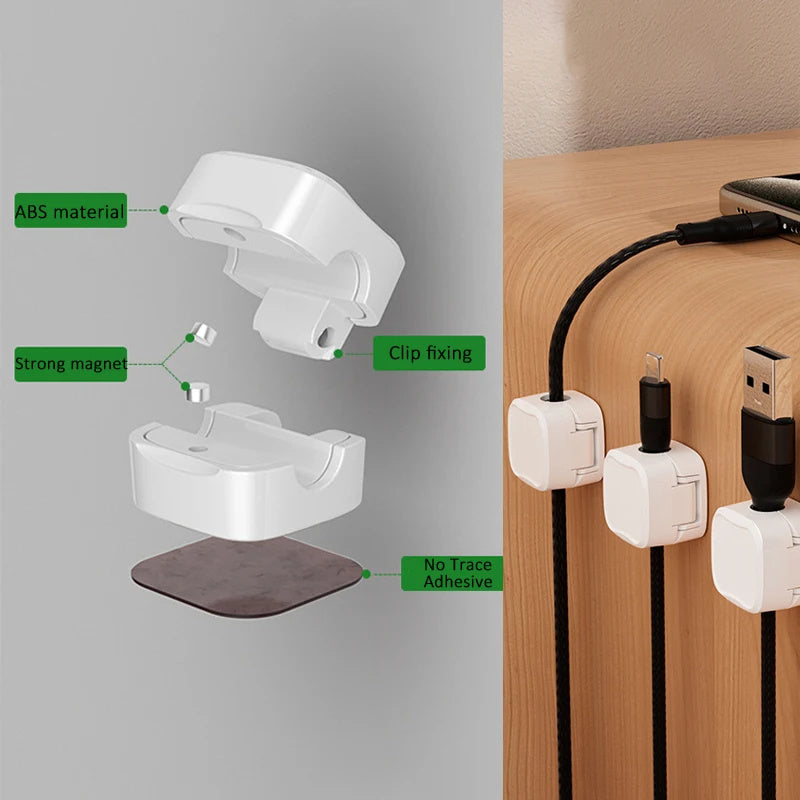 Magnetic Cable Clip Under Desk Cable Management and Wire Organiser