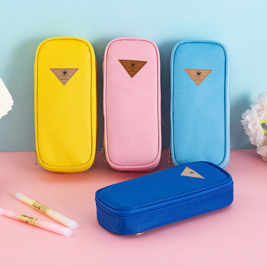 Large Capacity Cloth Stationery Box Simple and Portable Student Solid Color