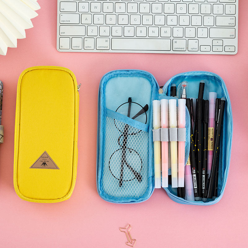 Large Capacity Cloth Stationery Box Simple and Portable Student Solid Color