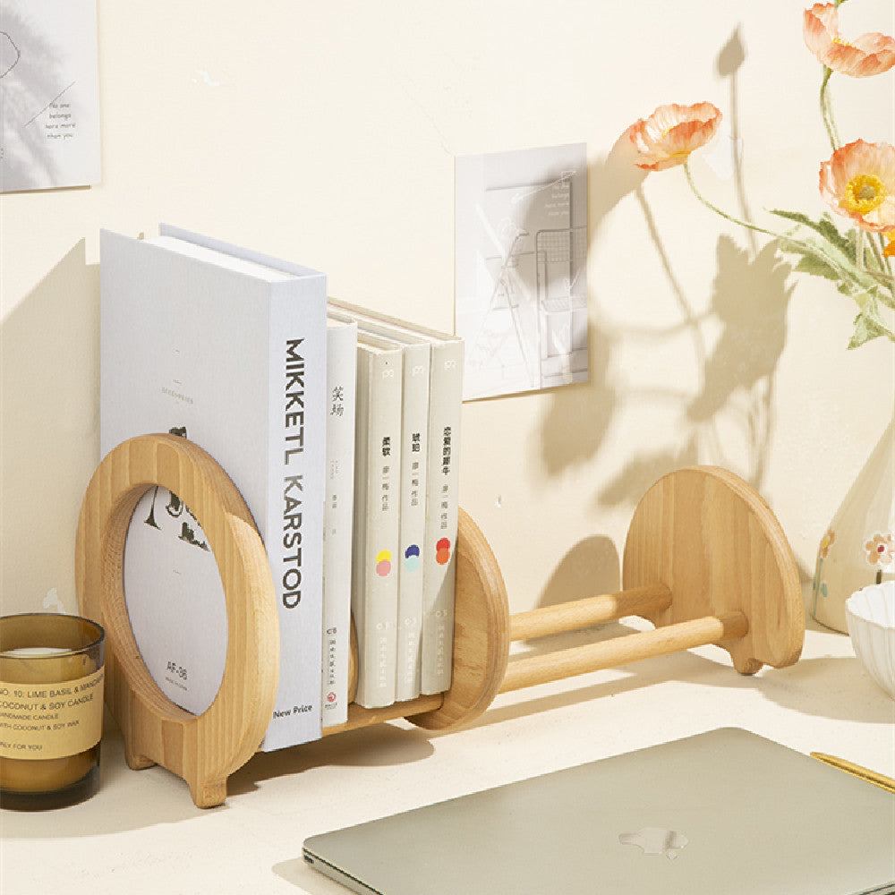 Wooden Desktop Bookshelf Adjustable