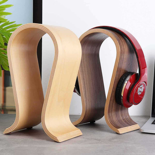 Headphone Stand Solid Wood for Computer