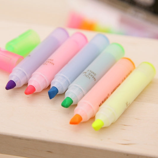 Highlighter 6 Color Set Portable Highlighter Markers